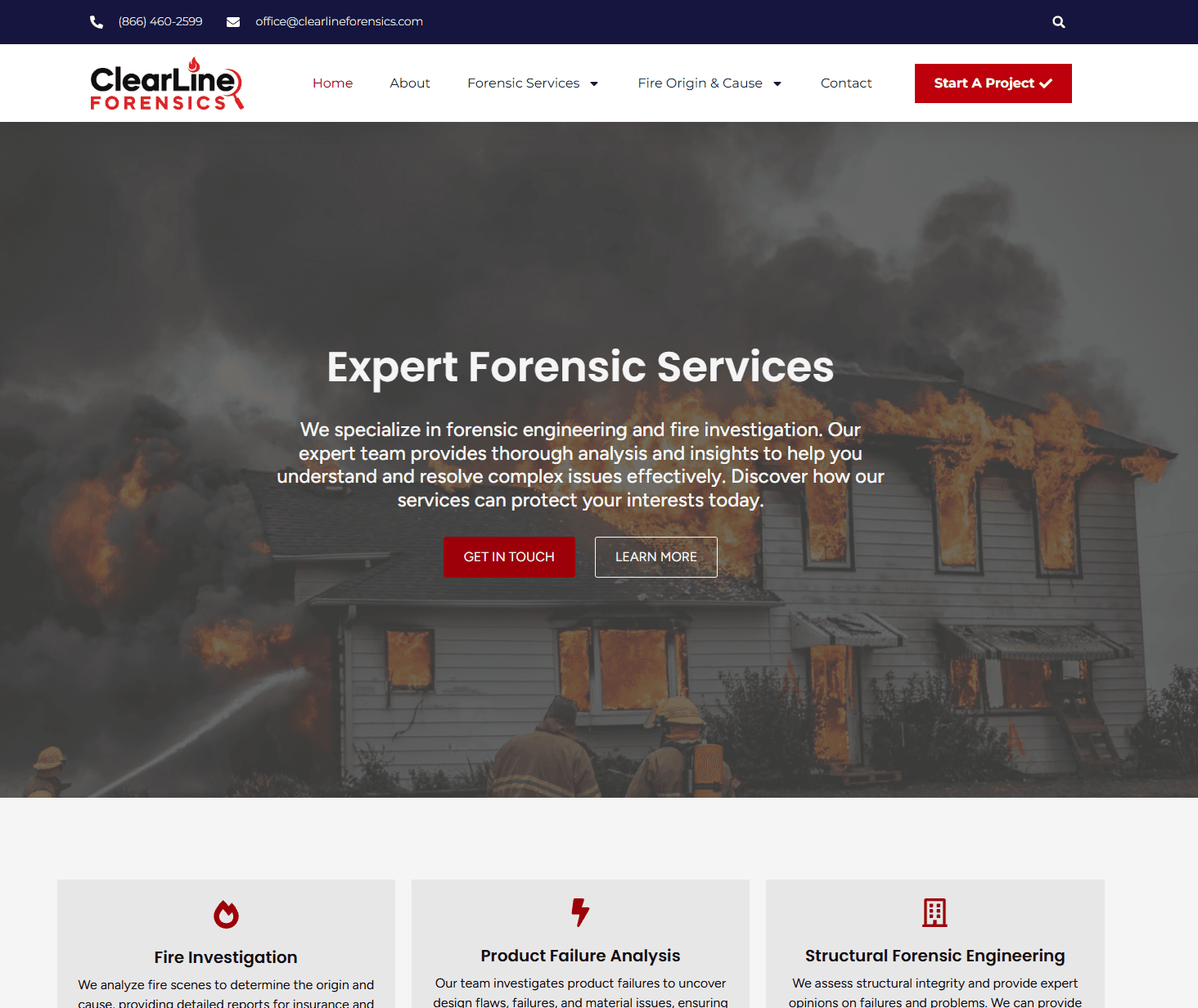 Clearline Forensics website