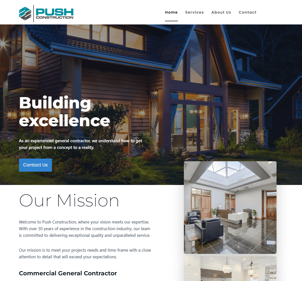 Push Construction website