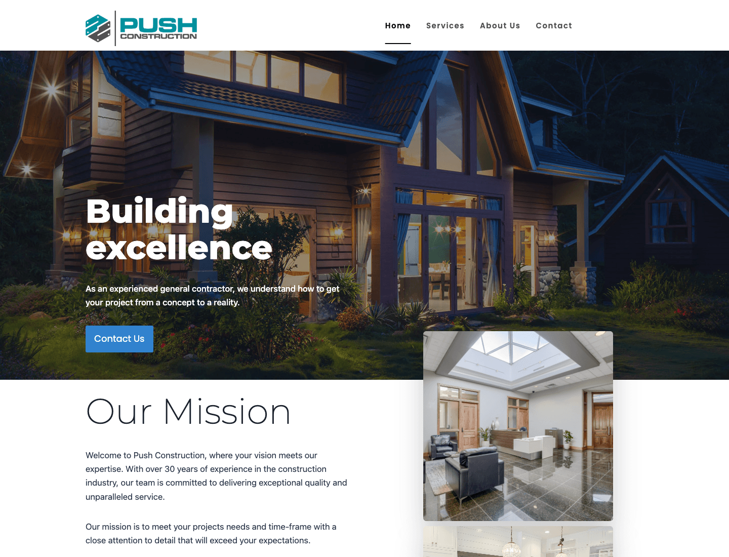 Push Construction website